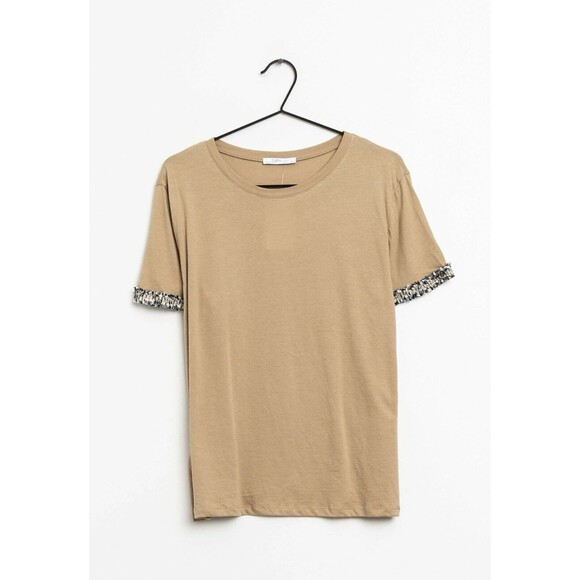 Zara Tops - Zara Crewneck T Shirt Top Short Sleeve Trimmed Cuff Brown Womens Size Medium